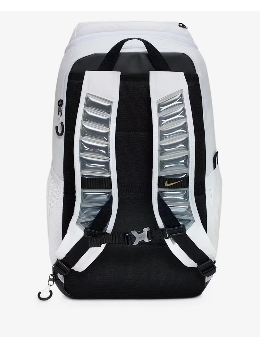 Nike 32L Varsity Elite White Backpack with Gold Swoosh and Accents - Picture 2 of 3